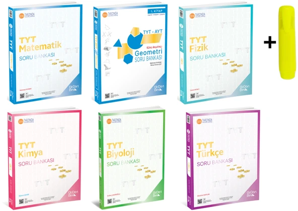 Üçdörtbeş TYT Tüm Dersler Soru Bankası Seti Yeni 6 Kitap m-g-f-k-b-t