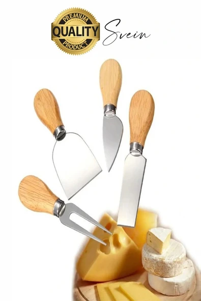 Bambu Saplı 4'lü Mini Şarküteri Bıçakları Servis Sunumluk Peynir ve Ekmek Kesimi İçin Spatula Seti - 7
