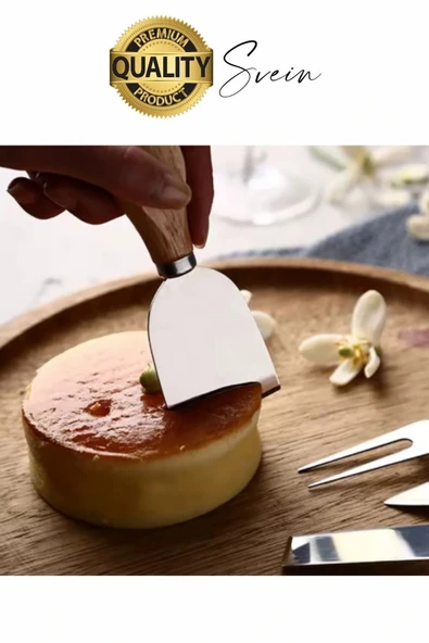 Bambu Saplı 4'lü Mini Şarküteri Bıçakları Servis Sunumluk Peynir ve Ekmek Kesimi İçin Spatula Seti - 3