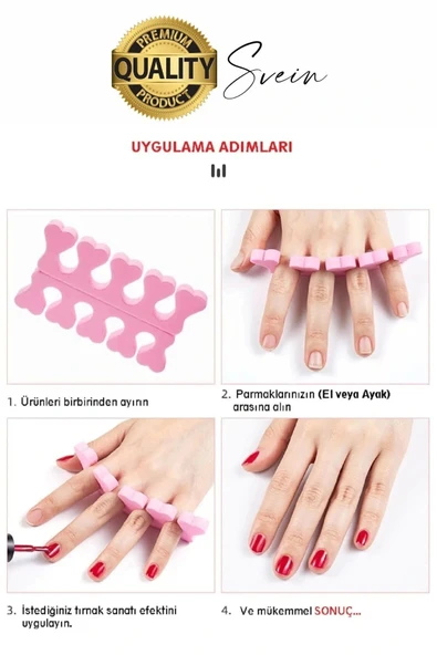 Esnek Rahat Konforlu Manikür Pedikür El Ayak Oje Parmak Ayırıcı Arası Sünger Aparatı Aleti 5 Adet - 3