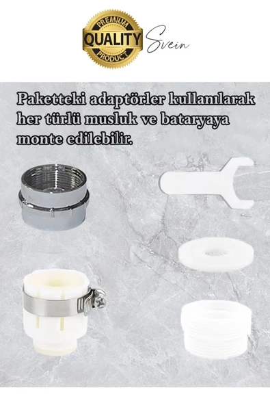 Özel Tasarım Dekoratif Mutfak Su Tasarruflu Sert Plastik 360 Derece Dönen Musluk Çok Fonksiyonlu - 4