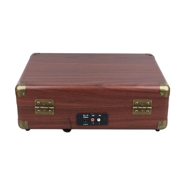 Ayt Magicvoice PU16 Retro Vintage Çanta Pikap Çalar Gramafon Radyo Bluetooth Usb Mp3 Çalar 35x26x12 Cm - 8