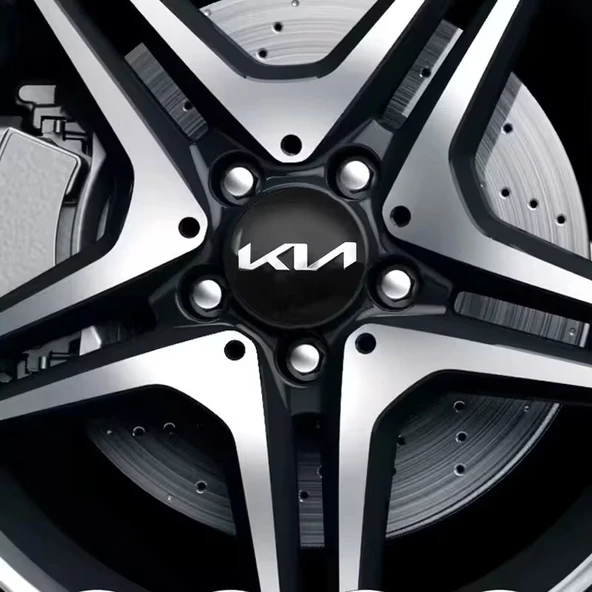 KIA YENİ NESİL LOGO 56 MM 4 ADET ALÜMİNYUM JANT GÖBEK STICKER (SİYAH-GÜMÜŞ) ürün görseli