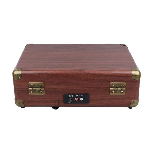 Ayt Magicvoice PU16 Retro Vintage Çanta Pikap Çalar Gramafon Radyo Bluetooth Usb Mp3 Çalar 35x26x12 Cm - 4