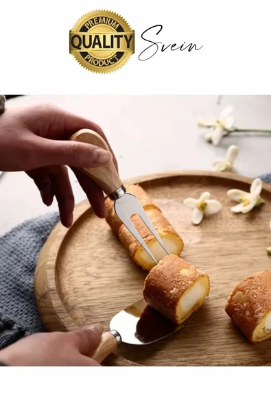 Bambu Saplı 4'lü Mini Şarküteri Bıçakları Servis Sunumluk Peynir ve Ekmek Kesimi İçin Spatula Seti - 2