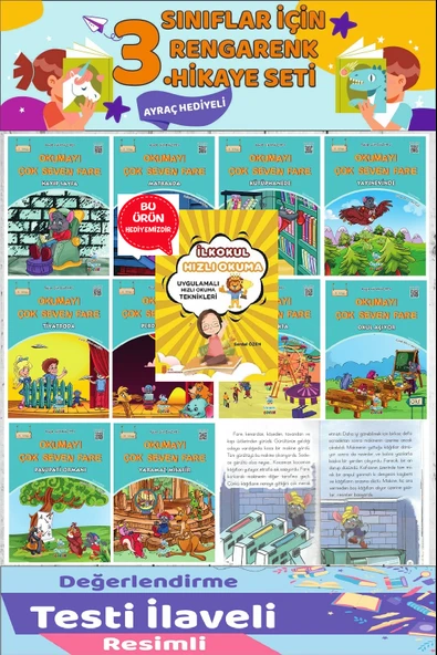 3.Sınıf Okumayı Sevdiren 10 lu Hikaye Seti 3 (Hızlı Okuma Hediyeli) ürün görseli 1