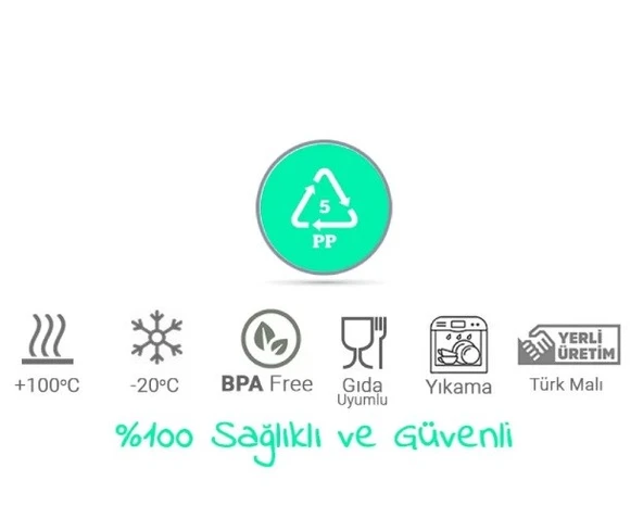 5'li Sızdırmaz Derin Saklama Kabı Kilitli Kapak ( 0,75 + 1,4 + 2,6 + 4,5 + 9 Lt ) - 7