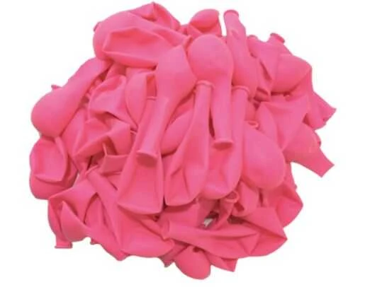 BALON DÜZ NEON FOSFORLU 12 İNC PEMBE 100 ADET - Resim 2