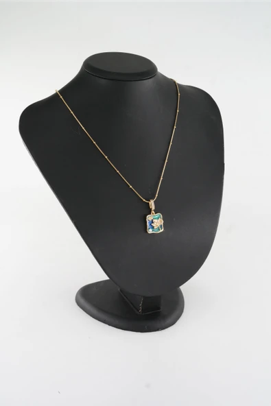 Kadın 316 L Çelik Vip Seri Antialerjik  Zirkon Taşlı Mineli  Yılan Zincir Kolye ( 45cm +7 cm uzatma ) - Resim 4