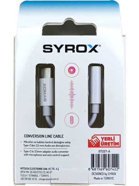 Syrox DT22L-A Ios Uyumlu Kablolu Kulaklık Çevirici Lightning To Headphone Jack Aux Çevirici - 3