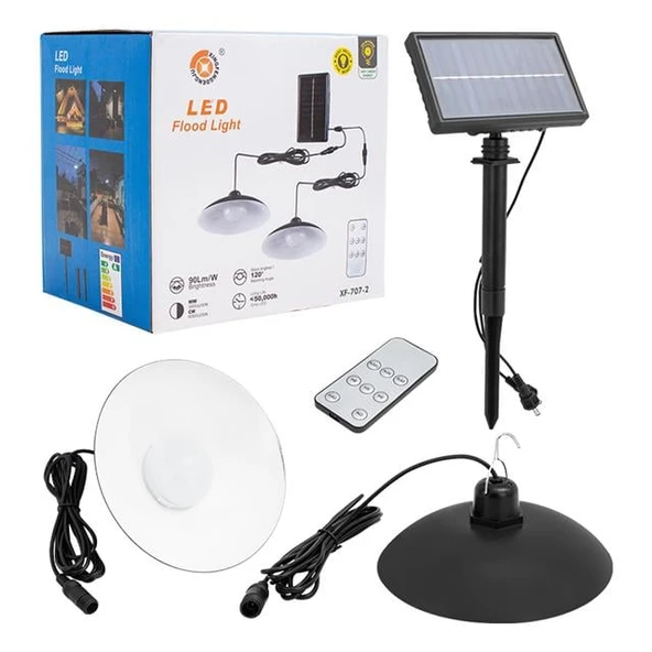 Powermaster XF-707-2 Kumandalı Solarlı 2 Lambalı Projektör - 6