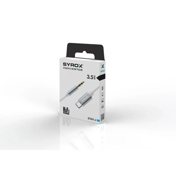 Syrox DT24T-J Type-C To Jack 3.5 mm Kulaklık Dönüştürücü Tüm Type-C Telefonlar Ile Uyumlu Aux Dönüştürücü - Resim 3