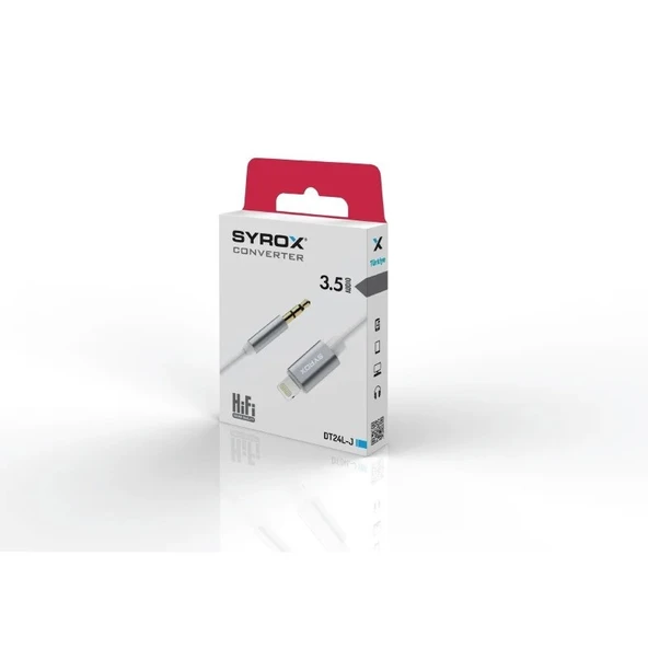 Syrox DT24L-J Lightning to Jack 3.5 mm Kulaklık Dönüştürücü Tüm İos Telefonlar İle Uyumlu Aux Dönüştürücü - 3