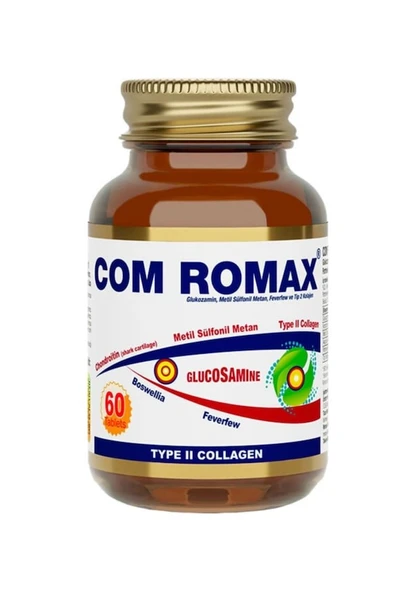 Com Romax 30 Tablet - Eklem Sağlığı için Glukozamin, Kondroitin, MSM ve Kolajen Takviyesi