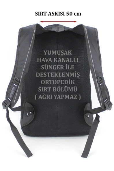 Yarı Dağcı Günlük Gezi Seyahat Yürüyüş Kamp Spor Sırt Çantası Fileli Yan Cep - 5