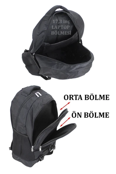 Yarı Dağcı Günlük Gezi Seyahat Yürüyüş Kamp Spor Sırt Çantası Fileli Yan Cep - 3