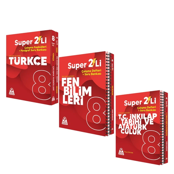 Örnek Akademi 8.Sınıf Süper İkili Türkçe Fen ve İnkılap Seti 3 Kitap
