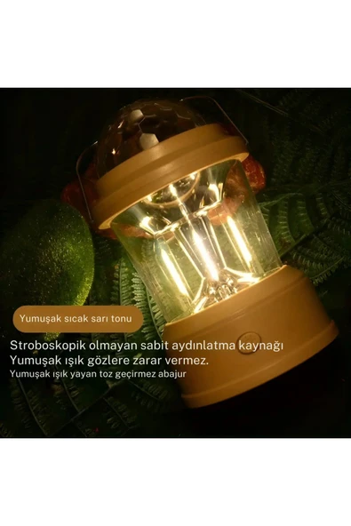 Çok Fonksiyonlu Renkli Şarj Edilebilir Kamp Lambası – Pratik ve Şık Aydınlatma Çözümü - 5