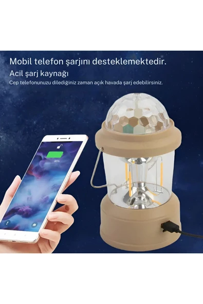 Çok Fonksiyonlu Renkli Şarj Edilebilir Kamp Lambası – Pratik ve Şık Aydınlatma Çözümü - 3