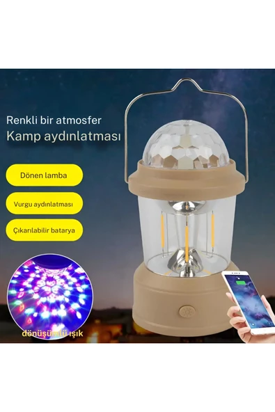 Çok Fonksiyonlu Renkli Şarj Edilebilir Kamp Lambası – Pratik ve Şık Aydınlatma Çözümü - 4