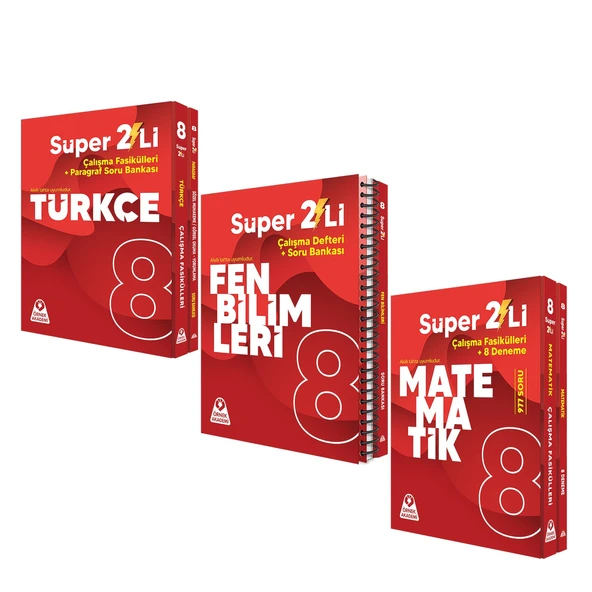 Örnek Akademi 8.Sınıf Süper İkili Türkçe Fen ve Matematik Seti 3 Kitap ürün görseli