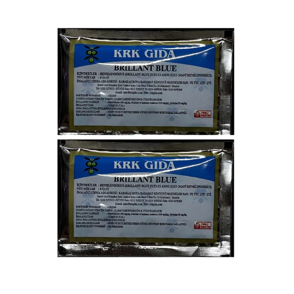 Gıda Boyası Toz Mavi Renklendirici 9 Gr 2 Adet