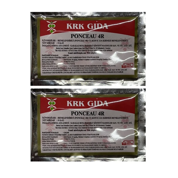 Gıda Boyası Toz Kırmızı Renklendirici 9 Gr 2 Adet