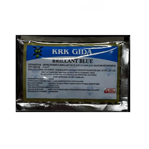 Gıda Boyası Toz Mavi Renklendirici 9 Gr