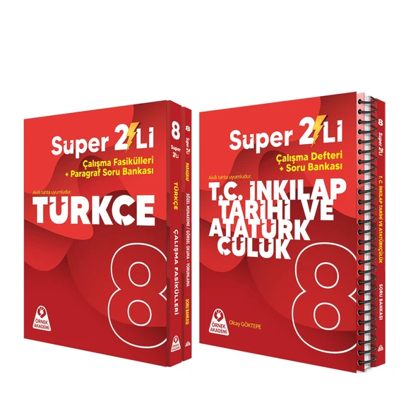 Örnek Akademi 8.Sınıf Süper İkili Türkçe ve İnkılap Seti 2 Kitap