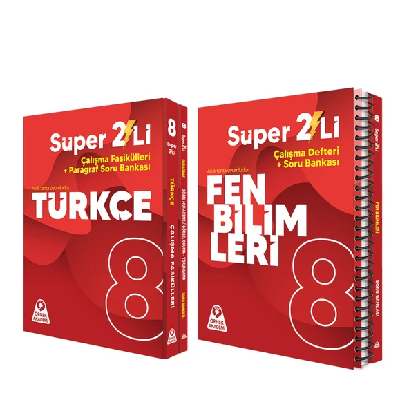 Örnek Akademi 8.Sınıf Süper İkili Türkçe ve Fen Bilimleri Seti 2 Kitap