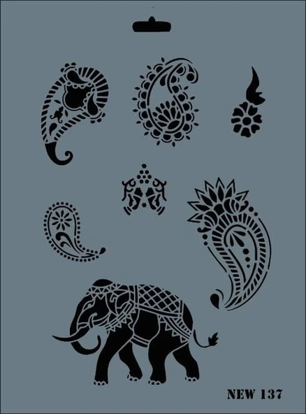 Rich New Seri N-137 Stencil 35x25 cm - Resim 2