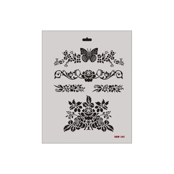 Rich New Seri N-107 Stencil 35x25 cm - Resim 2