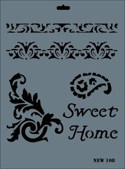 Rich New Seri N-108 Stencil 35x25 cm - Resim 2
