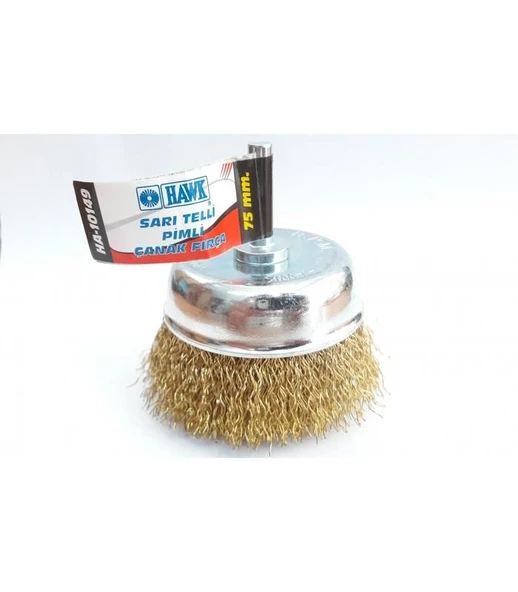 Hawk HA10149 Pimli Sarı Tel Çanak Fırça 75 mm - 2
