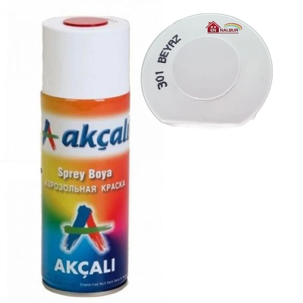 Akçalı Sprey Boya 400 ml 301 Parlak Beyaz - Resim 6