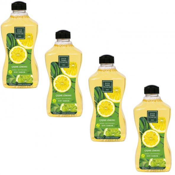 Eyüp Sabri Tuncer Çeşme Limonu Doğal Zeytinyağlı Sıvı Sabun 1.5 lt 4 ADET