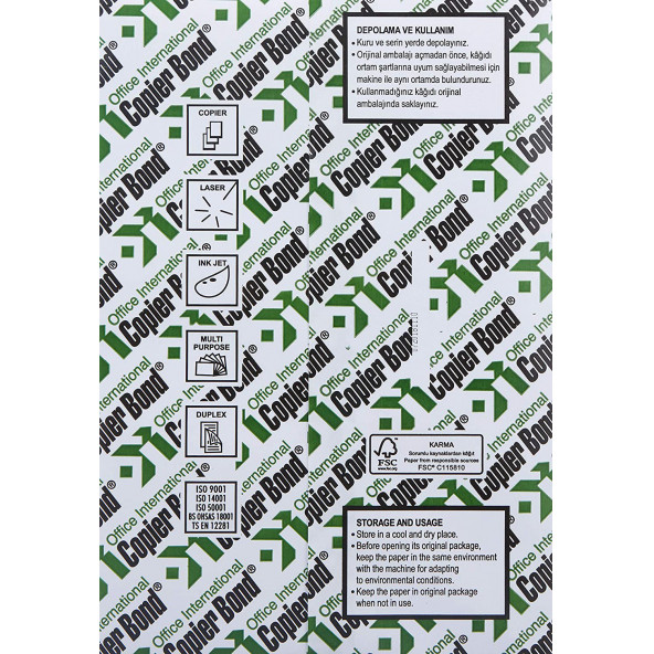 VE-GE COPIER BOND A4 FOTOKOPİ KAĞIDI 500 YAPRAK 80G 1.HAMUR 210X297MM A4 500'LÜ VEGE BEYAZ KAĞIT - 2