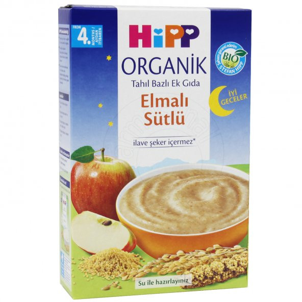 Hipp Organik İyi Geceler Elmalı Sütlü 4+ Ay Kaşık Maması 250 gr