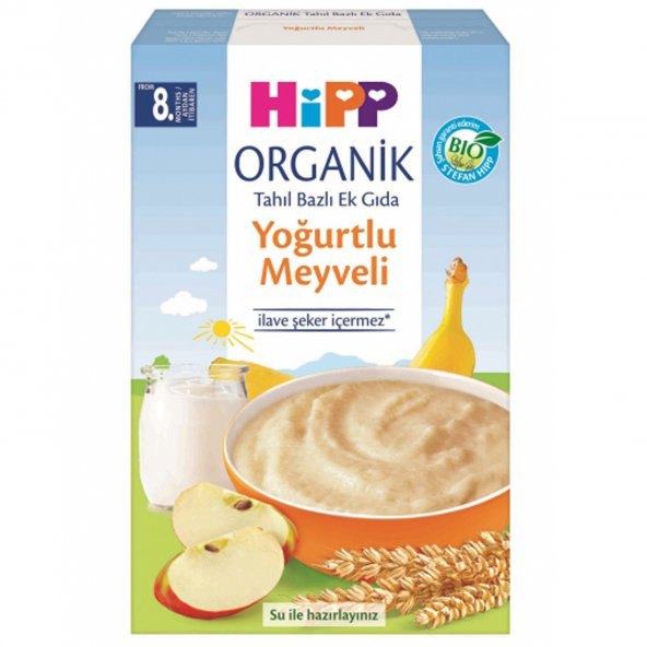 Hipp Organik Yoğurtlu Meyveli Tahıl Bazlı 8+ Ay Kaşık Maması 250 gr