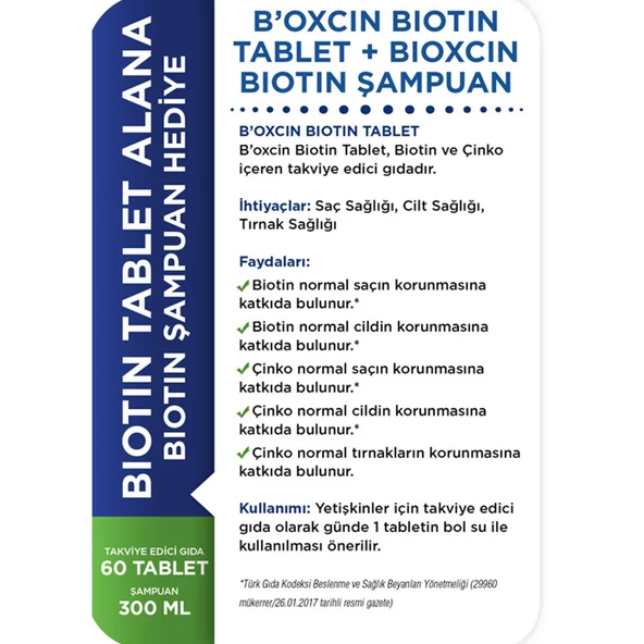 Bioxcin Biotin 5000 Mcg 60 Tablet + Biotin Şampuan 300 ml - 4