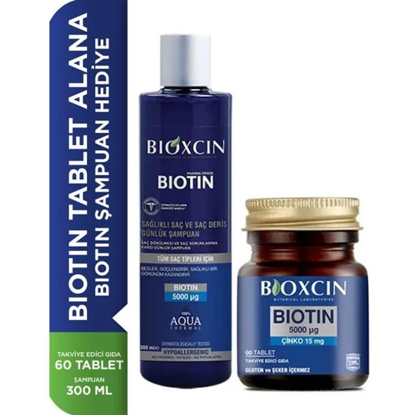 Bioxcin Biotin 5000 Mcg 60 Tablet + Biotin Şampuan 300 ml - 2