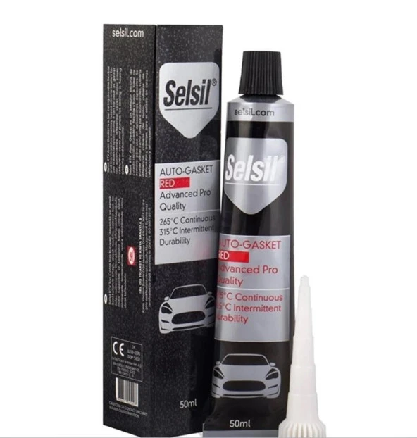 Selsil RTV Silicone Auto Gasket Kırmızı Conta 50 ml