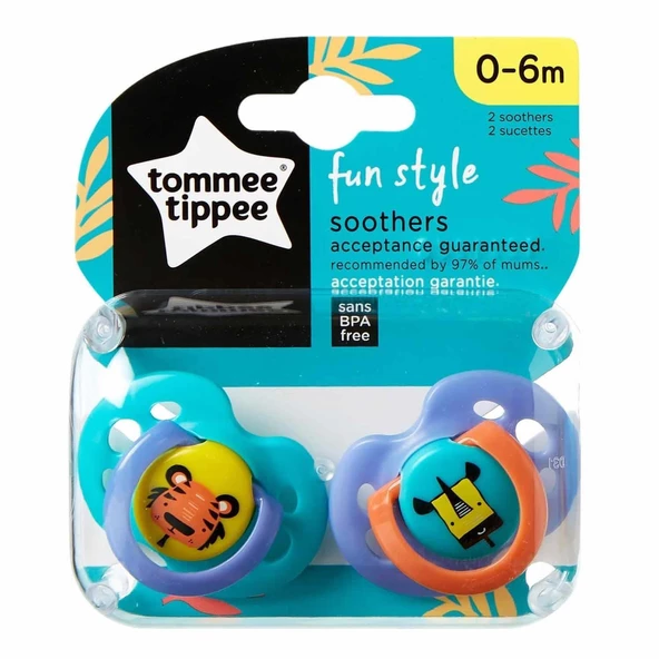 Tommee Tippee Fun Style Ortodontik Emzik 2'li 0-6 Ay