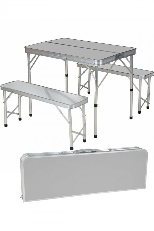 Piknik Masa Seti 90x60 Katlanır Masa + 2 Adet Kamp Sandalyesi Katlanır Sandalye - 3