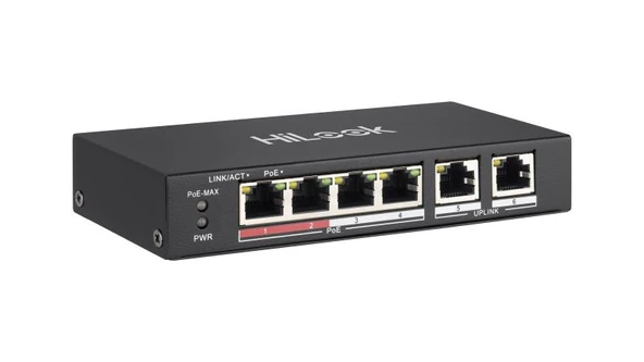 HILOOK NS-0106P-35 4XFE + 2XGE YÖNETILEMEZ 35W POE SWITCH