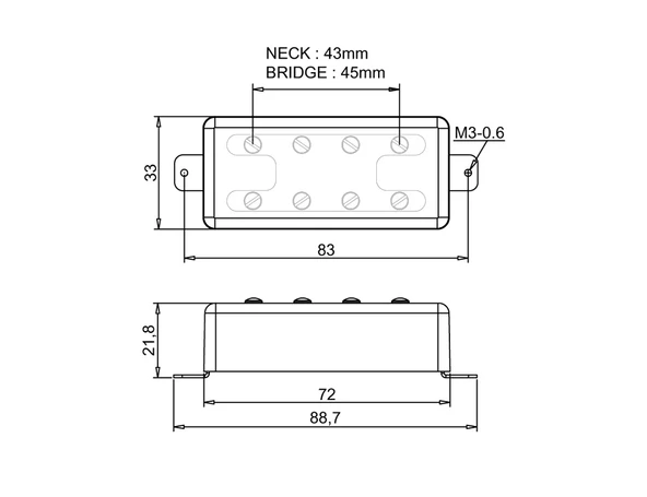 ARTEC MVBC96 Bass Pickups 4 String - 4 Telli Bas için Manyetik Crome Neck CR-N - Resim 3