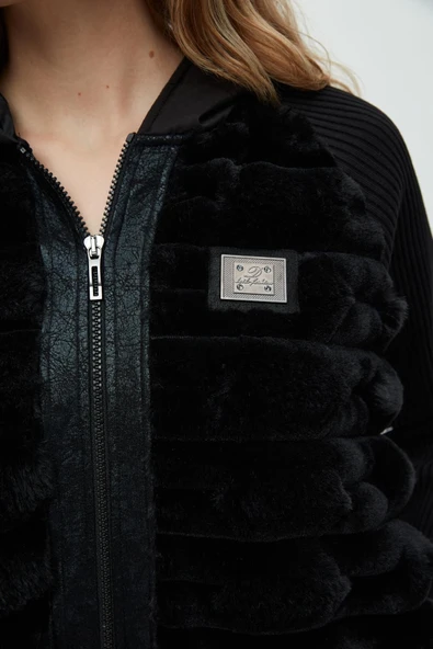 Daido Kadın Oversize Peluş Fermuarlı Kaban - Yeni Sezon - 3