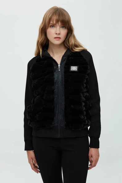 Daido Kadın Oversize Peluş Fermuarlı Kaban - Yeni Sezon - 2