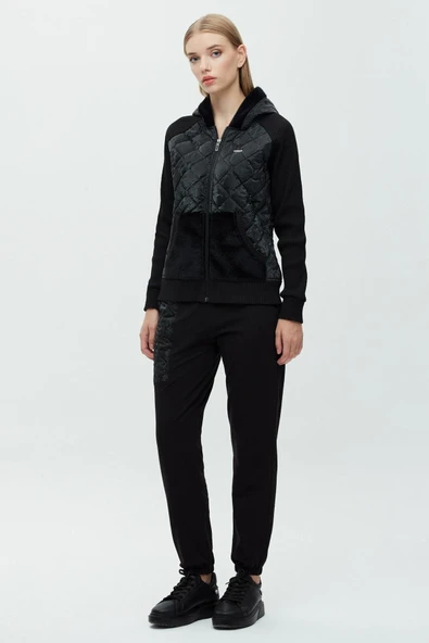 Daido Kapüşonlu Oversize Minimalist Kadın Mont - Kışlık, Günlük, Spor