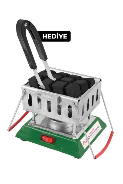 Elektrikli Nargile Köz Yakma Makinası Nargile Kömür Ocağı, Maşa Hediye - 12